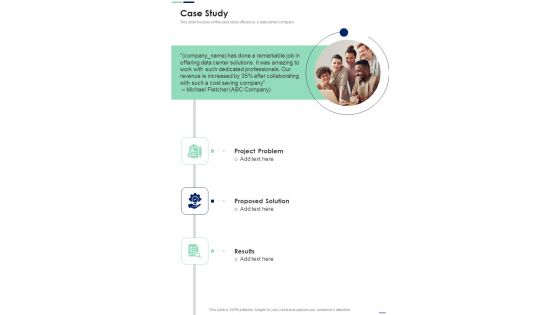 Proposal For Information Processing Facility Services Case Study One Pager Sample Example Document