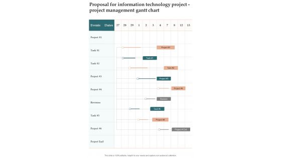 Proposal For Information Technology Project Project Management One Pager Sample Example Document