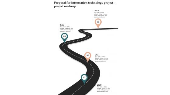 Proposal For Information Technology Project Project Roadmap One Pager Sample Example Document