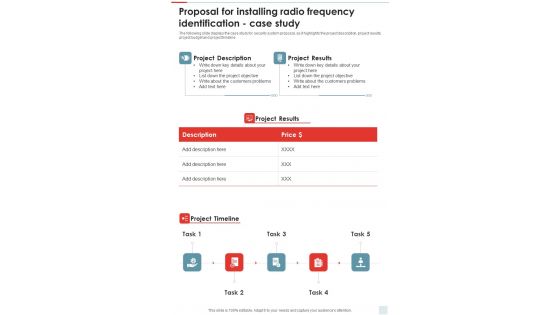 Proposal For Installing Radio Frequency Identification Case Study One Pager Sample Example Document Proposal For Installing Radio Frequency Identification Case Study One Pager Sample Example Document