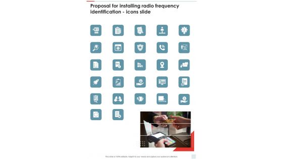 Proposal For Installing Radio Frequency Identification Icons Slide One Pager Sample Example Document