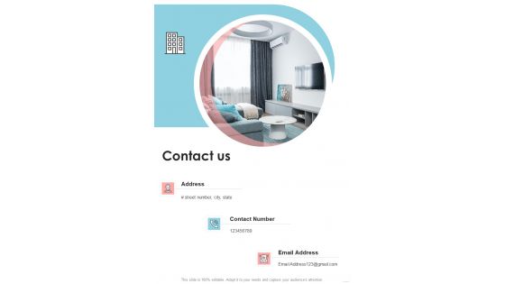 Proposal For Leasing Office Premises Contact Us One Pager Sample Example Document