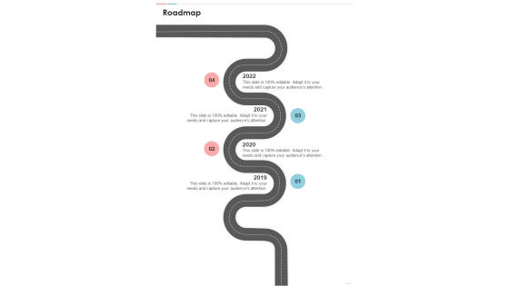 Proposal For Leasing Office Premises Roadmap One Pager Sample Example Document