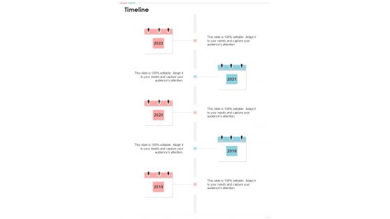 Proposal For Leasing Office Premises Timeline One Pager Sample Example Document