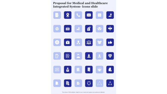 Proposal For Medical And Healthcare Integrated System Icons Slide One Pager Sample Example Document Proposal For Medical And Healthcare Integrated System Icons Slide One Pager Sample Example Document