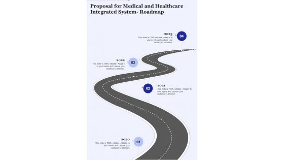 Proposal For Medical Healthcare Integrated System Roadmap One Pager Sample Example Document