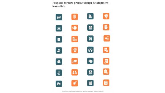 Proposal For New Product Design Development Icons Slide One Pager Sample Example Document Proposal For New Product Design Development Icons Slide One Pager Sample Example Document