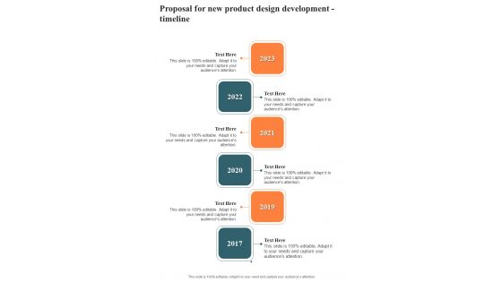 Proposal For New Product Design Development Timeline One Pager Sample Example Document Proposal For New Product Design Development Timeline One Pager Sample Example Document