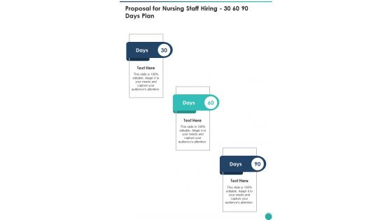 Proposal For Nursing Staff Hiring 30 60 90 Days Plan One Pager Sample Example Document Proposal For Nursing Staff Hiring 30 60 90 Days Plan One Pager Sample Example Document