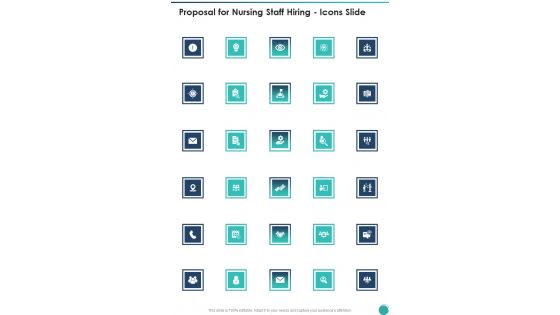 Proposal For Nursing Staff Hiring Icons Slide One Pager Sample Example Document