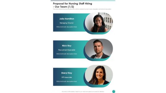 Proposal For Nursing Staff Hiring Our Team One Pager Sample Example Document Proposal For Nursing Staff Hiring Our Team One Pager Sample Example Document