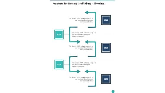 Proposal For Nursing Staff Hiring Timeline One Pager Sample Example Document