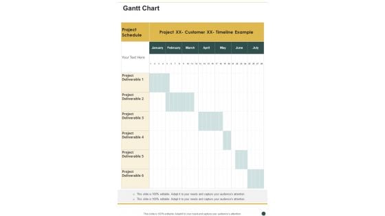 Proposal For PR Campaign Gantt Chart One Pager Sample Example Document