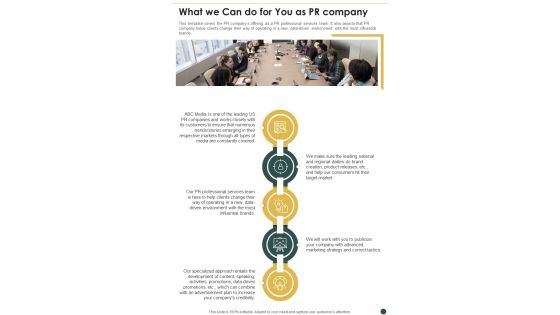 Proposal For PR Campaign What We Can Do For You As PR Company One Pager Sample Example Document Proposal For PR Campaign What We Can Do For You As PR Company One Pager Sample Example Document