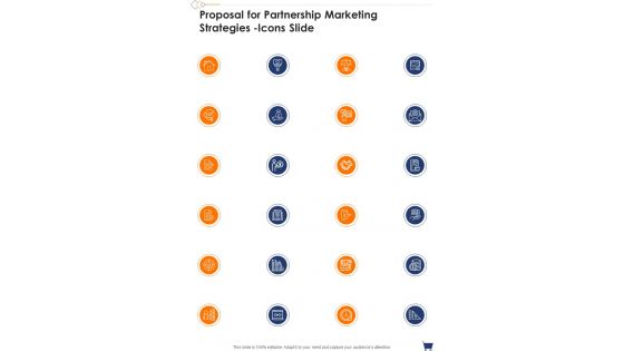 Proposal For Partnership Marketing Strategies Icons Slide One Pager Sample Example Document Proposal For Partnership Marketing Strategies Icons Slide One Pager Sample Example Document