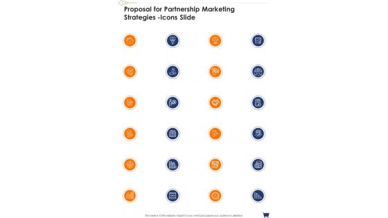 Proposal For Partnership Marketing Strategies Icons Slide One Pager Sample Example Document