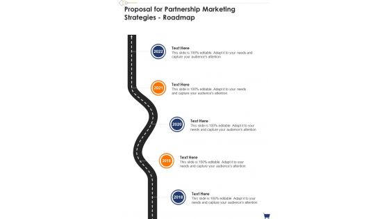 Proposal For Partnership Marketing Strategies Roadmap One Pager Sample Example Document