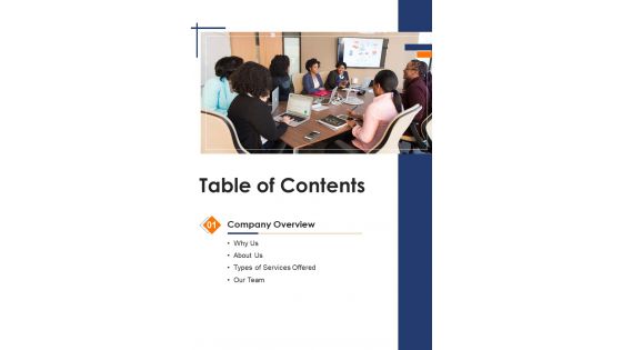 Proposal For Partnership Marketing Strategies Table Of Contents One Pager Sample Example Document