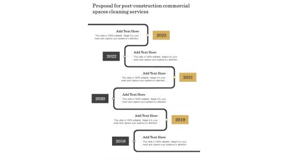 Proposal For Post Construction Commercial Spaces Cleaning Services One Pager Sample Example Document