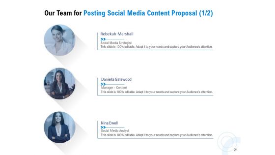 Proposal For Posting Social Media Content Ppt PowerPoint Presentation Complete Deck With Slides