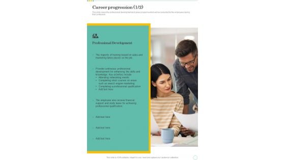 Proposal For Preparing JD Career Progression One Pager Sample Example Document