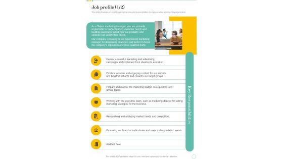 Proposal For Preparing JD Job Profile One Pager Sample Example Document