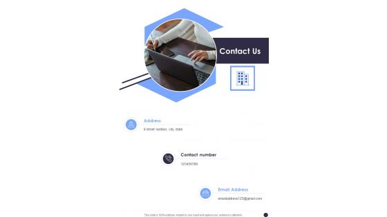 Proposal For Product Growth Contact Us One Pager Sample Example Document Proposal For Product Growth Contact Us One Pager Sample Example Document