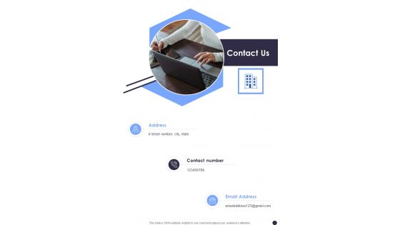 Proposal For Product Growth Contact Us One Pager Sample Example Document