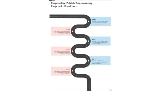 Proposal For Publish Documentary Proposal Roadmap One Pager Sample Example Document