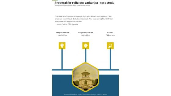 Proposal For Religious Gathering Case Study One Pager Sample Example Document