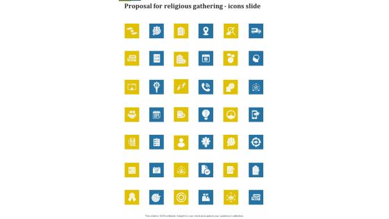 Proposal For Religious Gathering Icons Slide One Pager Sample Example Document