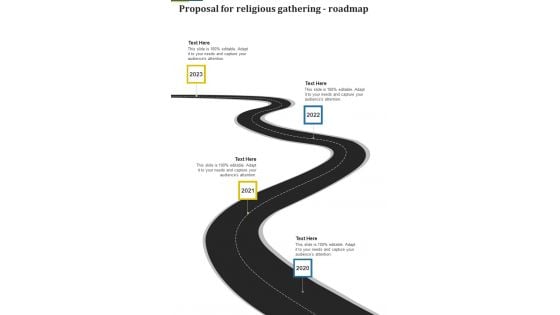 Proposal For Religious Gathering Roadmap One Pager Sample Example Document