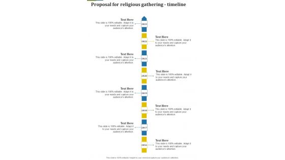 Proposal For Religious Gathering Timeline One Pager Sample Example Document