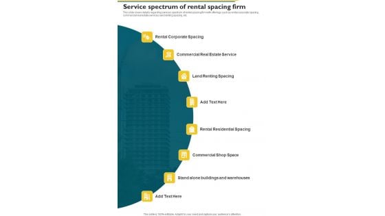 Proposal For Renting Office Building Service Spectrum Of Rental One Pager Sample Example Document