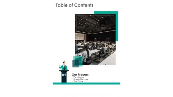 Proposal For Scientific Conference Table Of Contents One Pager Sample Example Document Proposal For Scientific Conference Table Of Contents One Pager Sample Example Document