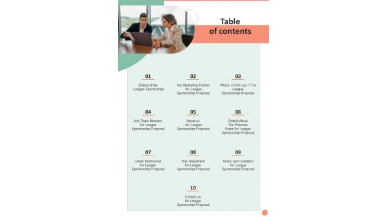 Proposal For Sports Event Fundraising Table Of Contents One Pager Sample Example Document Proposal For Sports Event Fundraising Table Of Contents One Pager Sample Example Document