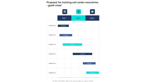 Proposal For Training Call Center Executives Gantt Chart One Pager Sample Example Document