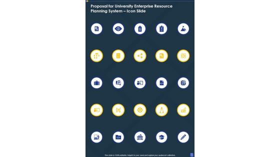 Proposal For University Enterprise Resource Planning System Icon Slide One Pager Sample Example Document