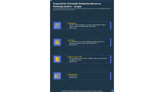Proposal For University Enterprise Resource Planning System Scope One Pager Sample Example Document
