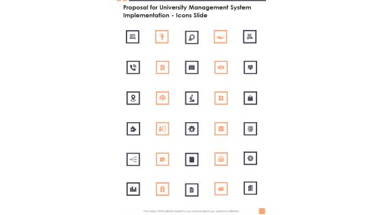 Proposal For University Management System Implementation Icons Slide Wd One Pager Sample Example Document