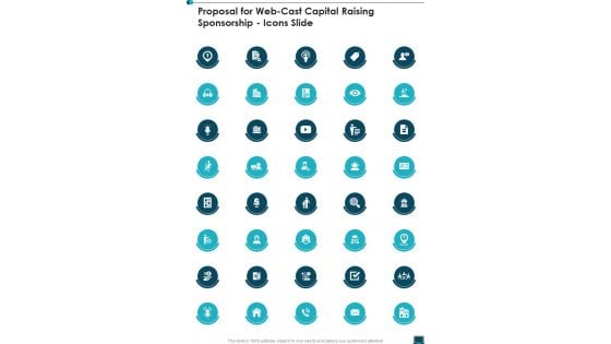 Proposal For Web Cast Capital Raising Sponsorship Icons Slide One Pager Sample Example Document Proposal For Web Cast Capital Raising Sponsorship Icons Slide One Pager Sample Example Document