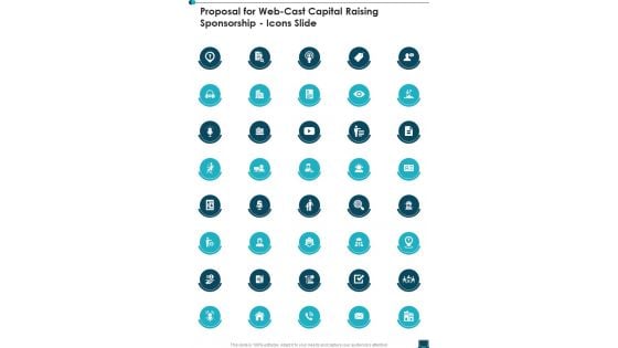 Proposal For Web Cast Capital Raising Sponsorship Icons Slide One Pager Sample Example Document