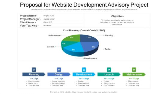 Proposal For Website Development Advisory Project Ppt PowerPoint Presentation Gallery Guidelines PDF