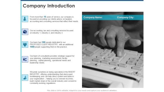 Proposal Template For Accounting Services Company Introduction Ppt Summary Vector PDF