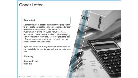 Proposal Template For Accounting Services Cover Letter Ppt Portfolio Guide PDF