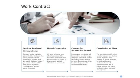 Proposal To Brand Company Professional Services Work Contract Demonstration PDF