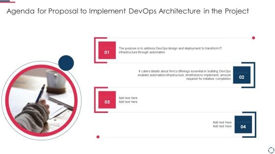 Proposal To Implement Devops Architecture In The Project Agenda For Proposal To Implement Devops Themes PDF