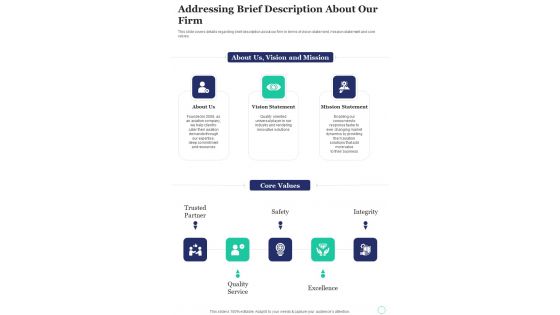 Proposal To Sell Commercial Flights Addressing Brief Description About One Pager Sample Example Document