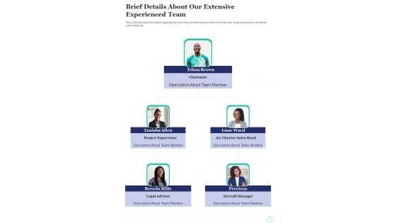 Proposal To Sell Commercial Flights Brief Details About Our Extensive One Pager Sample Example Document Proposal To Sell Commercial Flights Brief Details About Our Extensive One Pager Sample Example Document