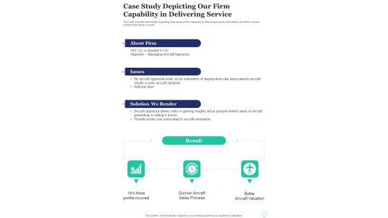 Proposal To Sell Commercial Flights Case Study Depicting Our Firm One Pager Sample Example Document Proposal To Sell Commercial Flights Case Study Depicting Our Firm One Pager Sample Example Document